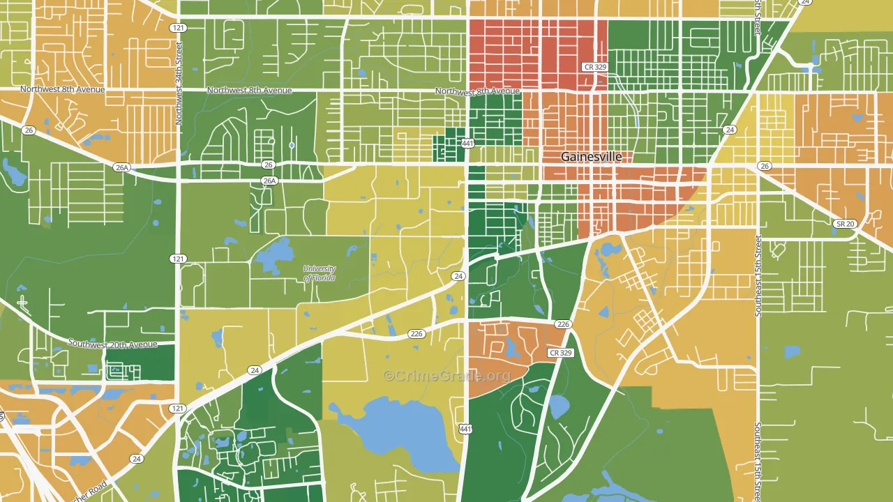 32610, FL Map of Drug-Related Crime Rates