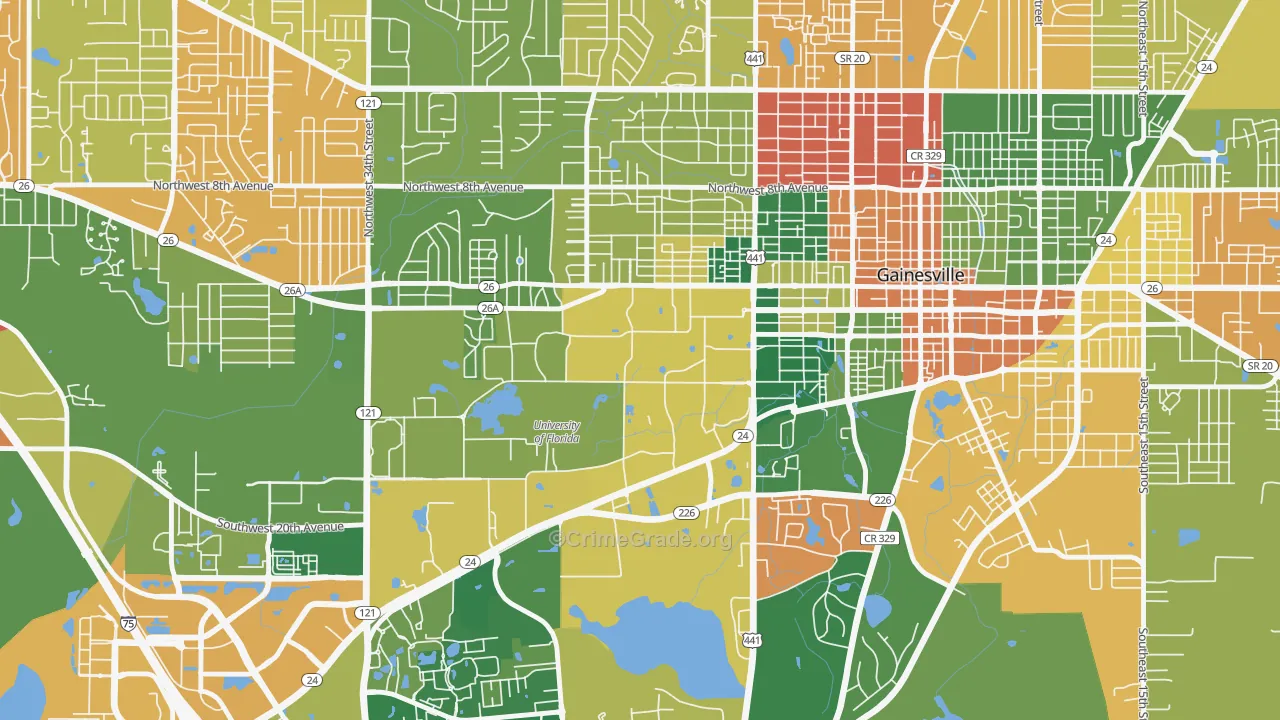 32612, FL Map of Drug-Related Crime Rates