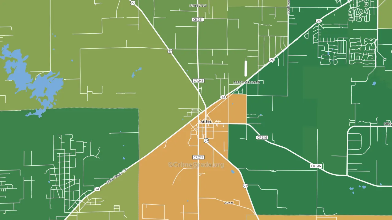 32618, FL Map of Drug-Related Crime Rates