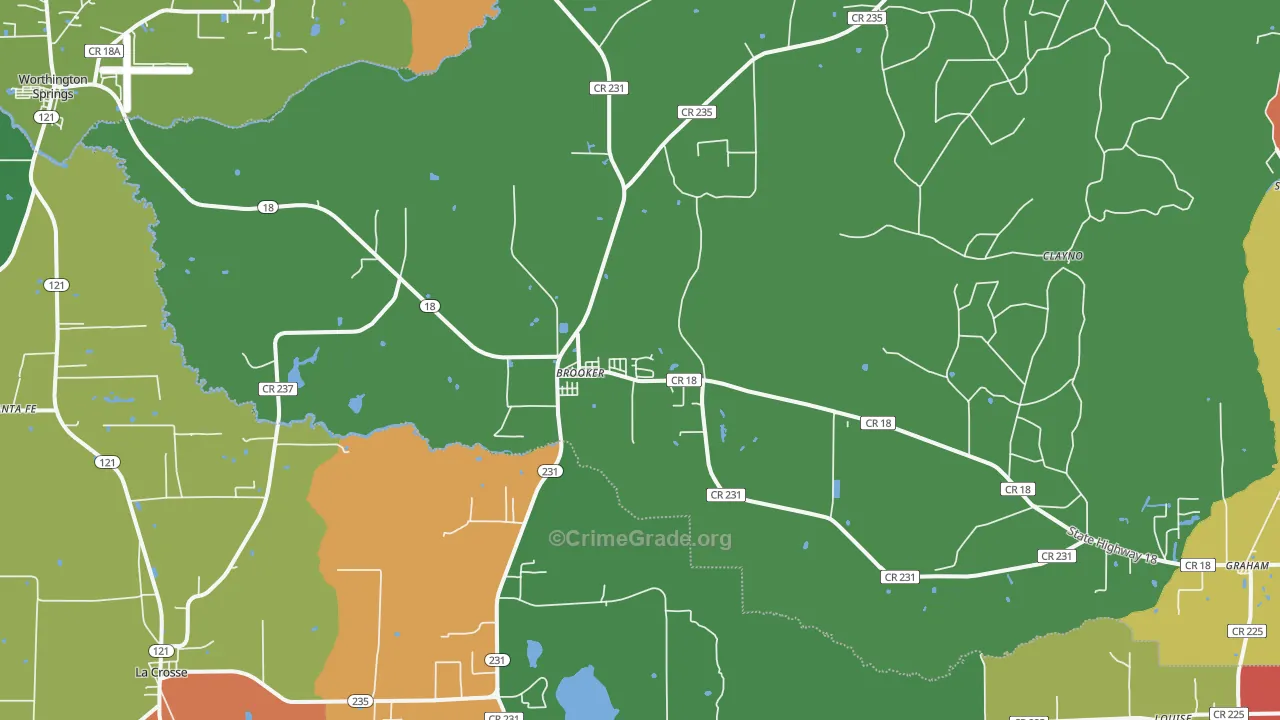 32622, FL Map of Drug-Related Crime Rates