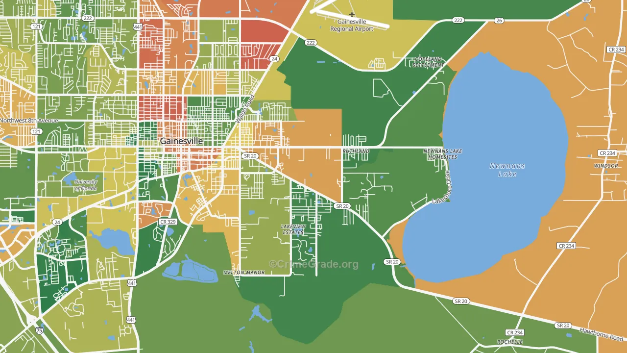 32641, FL Map of Drug-Related Crime Rates