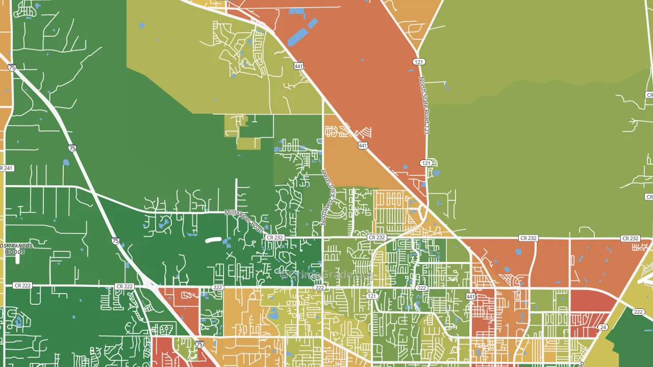 32653, FL Map of Drug-Related Crime Rates