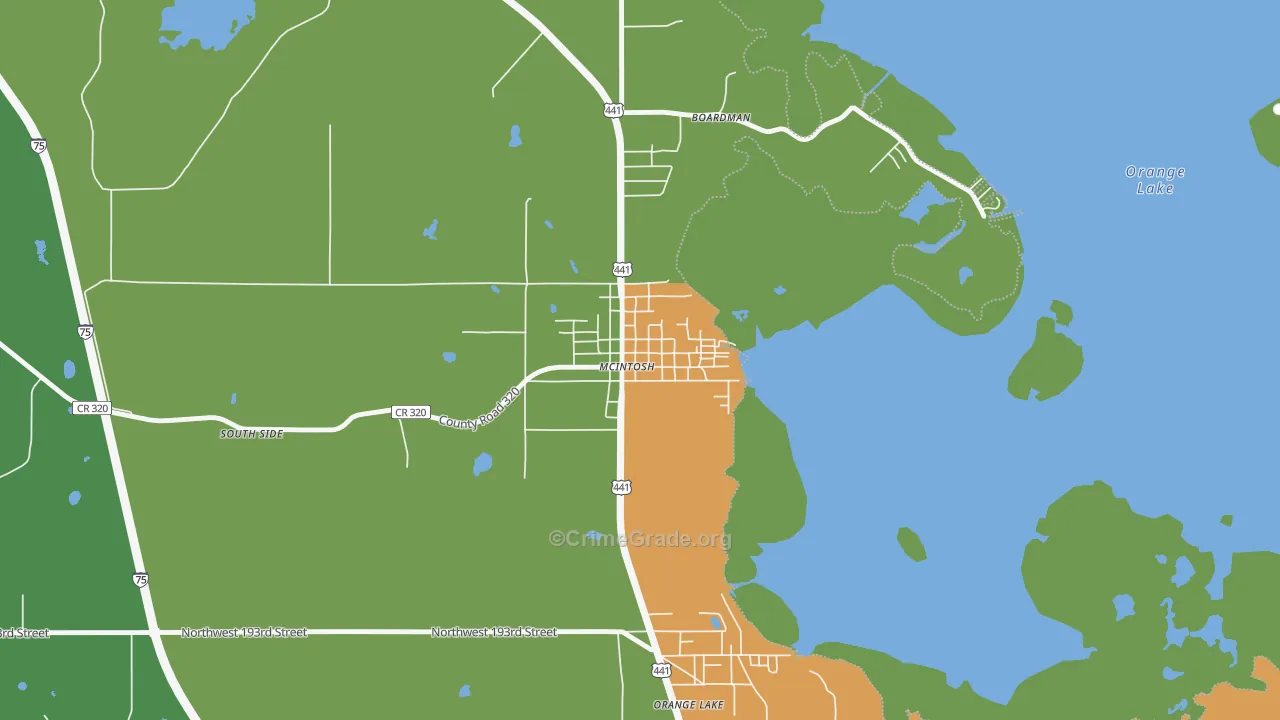 32664, FL Map of Drug-Related Crime Rates
