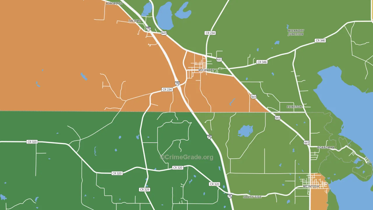 32667, FL Map of Drug-Related Crime Rates
