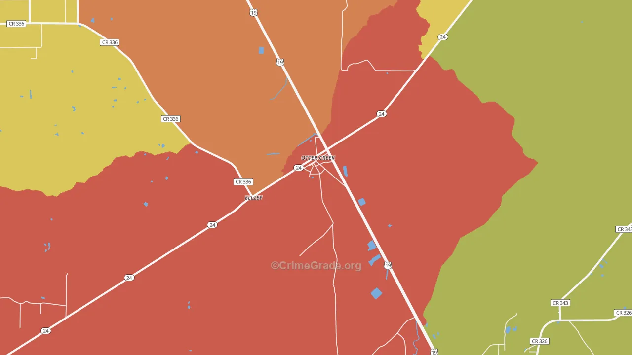 32683, FL Map of Drug-Related Crime Rates