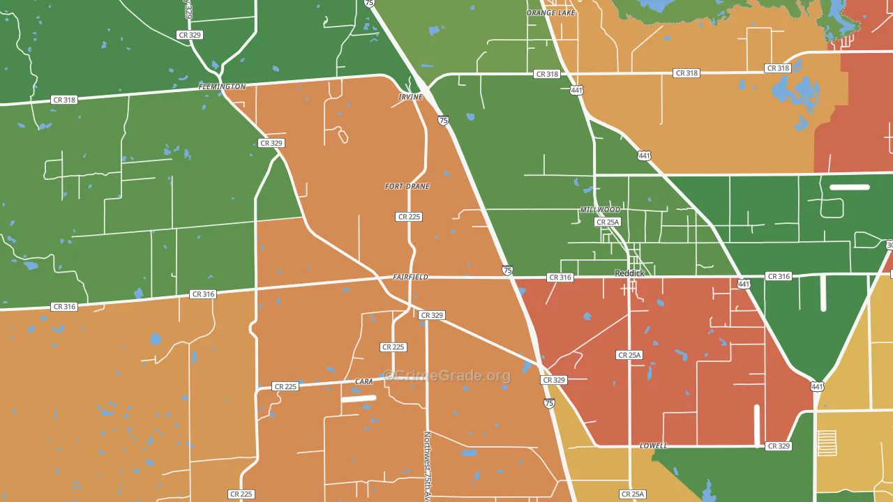 32686, FL Map of Drug-Related Crime Rates