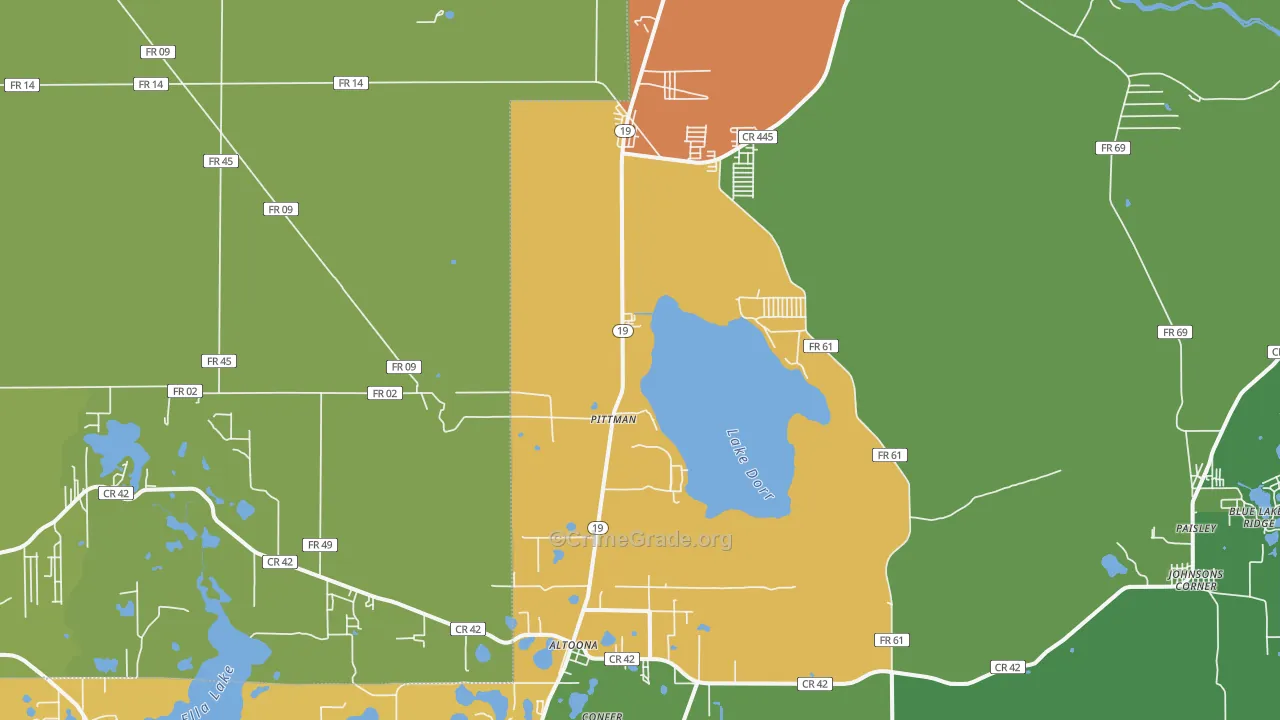 32702, FL Map of Drug-Related Crime Rates