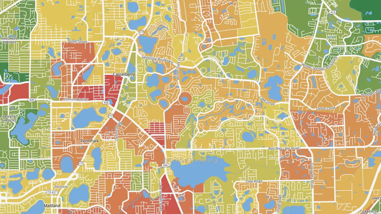 32707, FL Map of Drug-Related Crime Rates