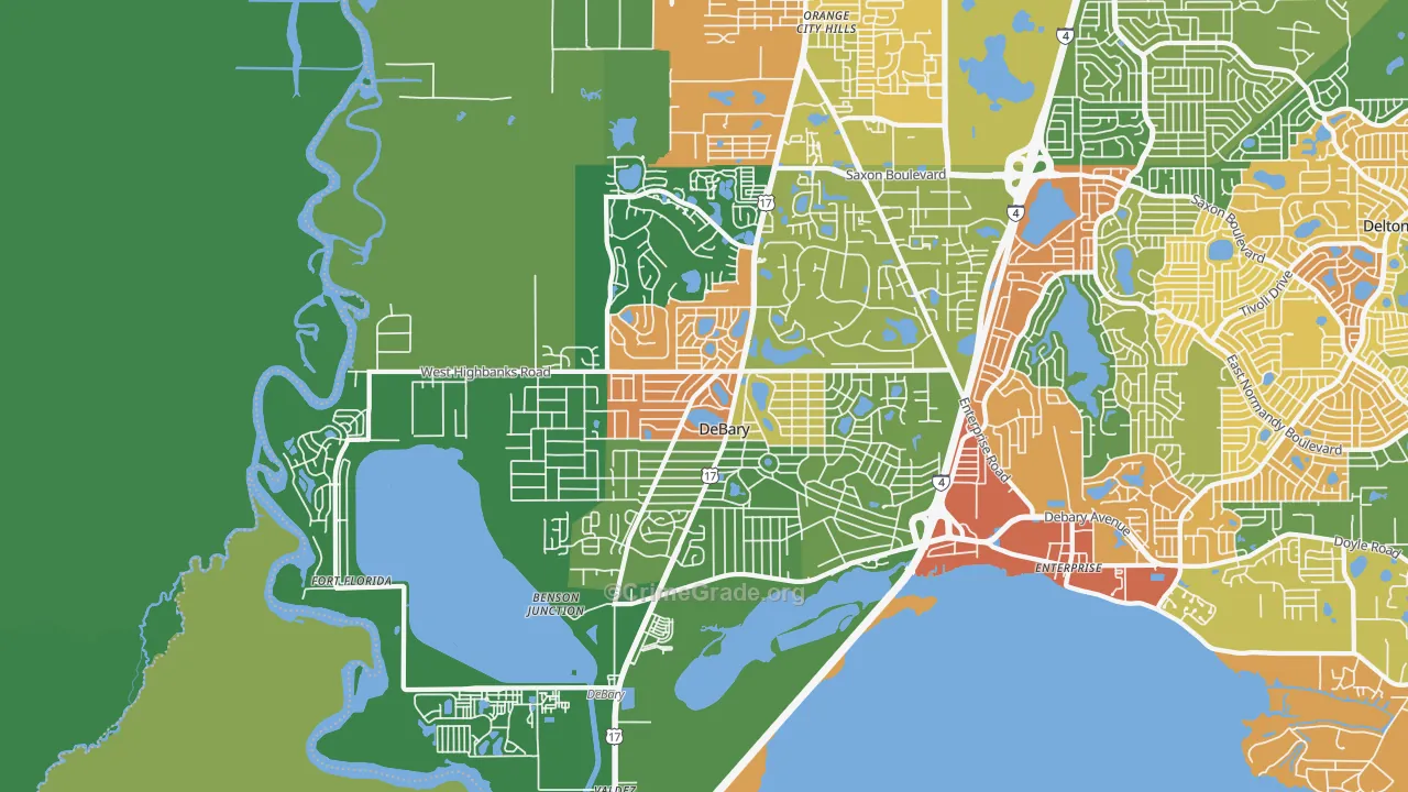 32713, FL Map of Drug-Related Crime Rates