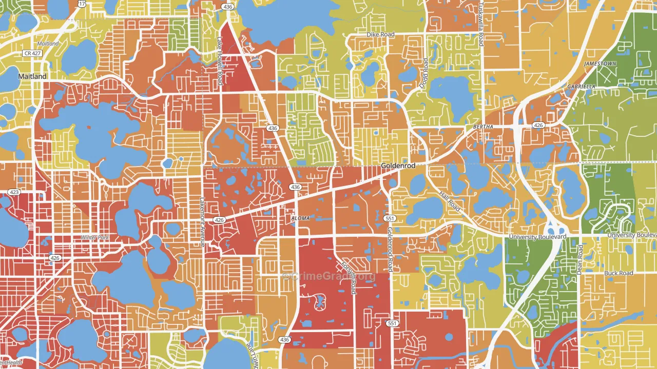 32792, FL Map of Drug-Related Crime Rates