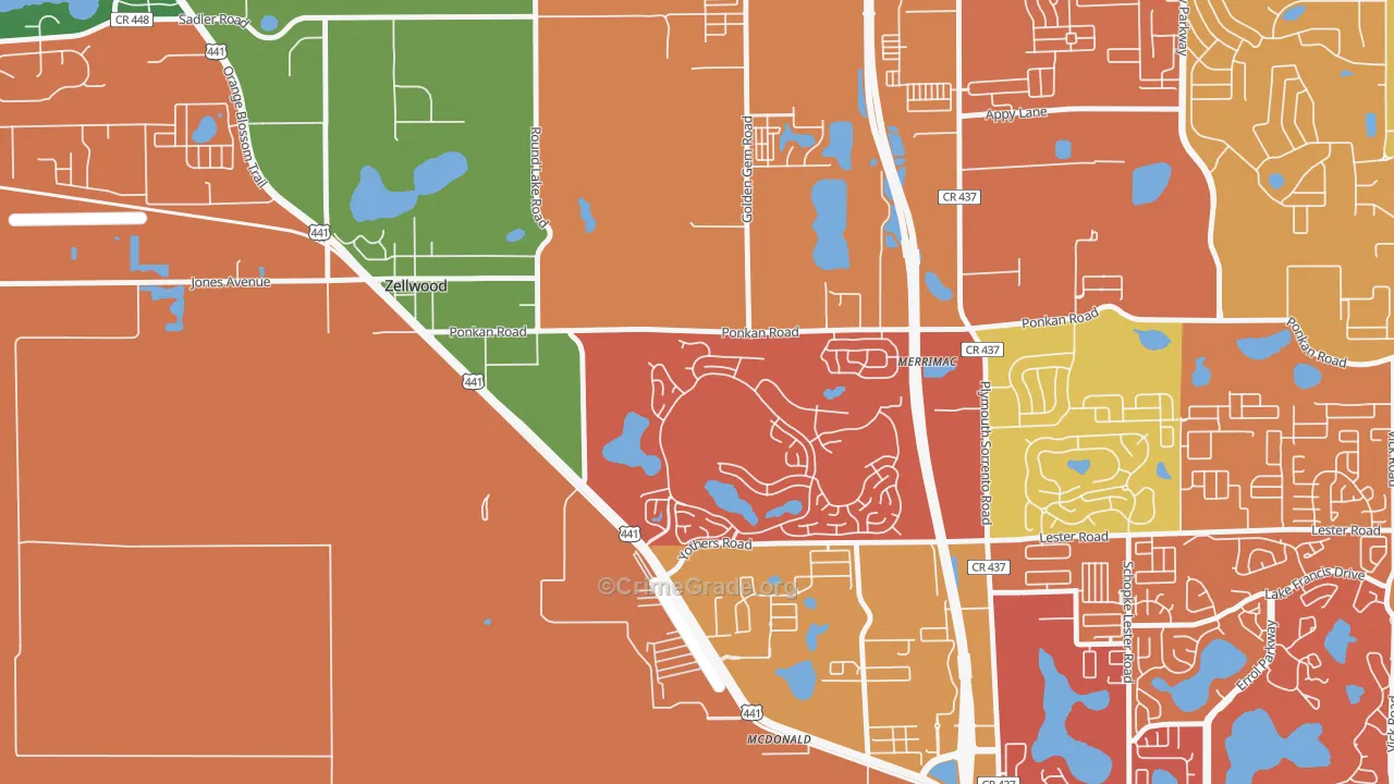 32798, FL Map of Drug-Related Crime Rates