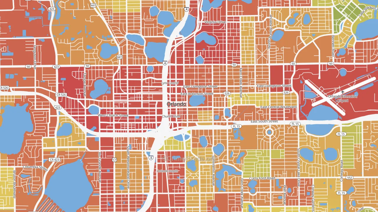 32801, FL Map of Drug-Related Crime Rates