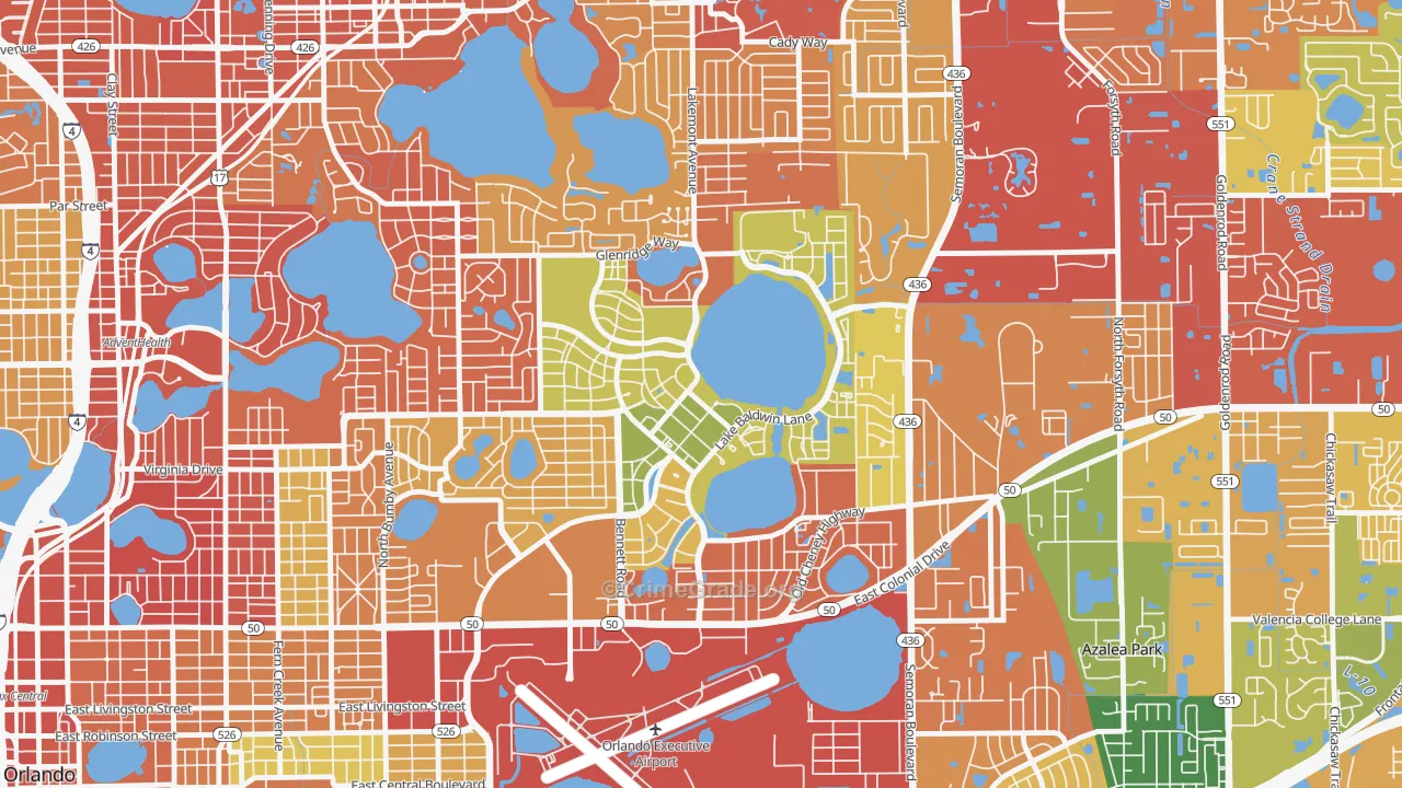 32814, FL Map of Drug-Related Crime Rates