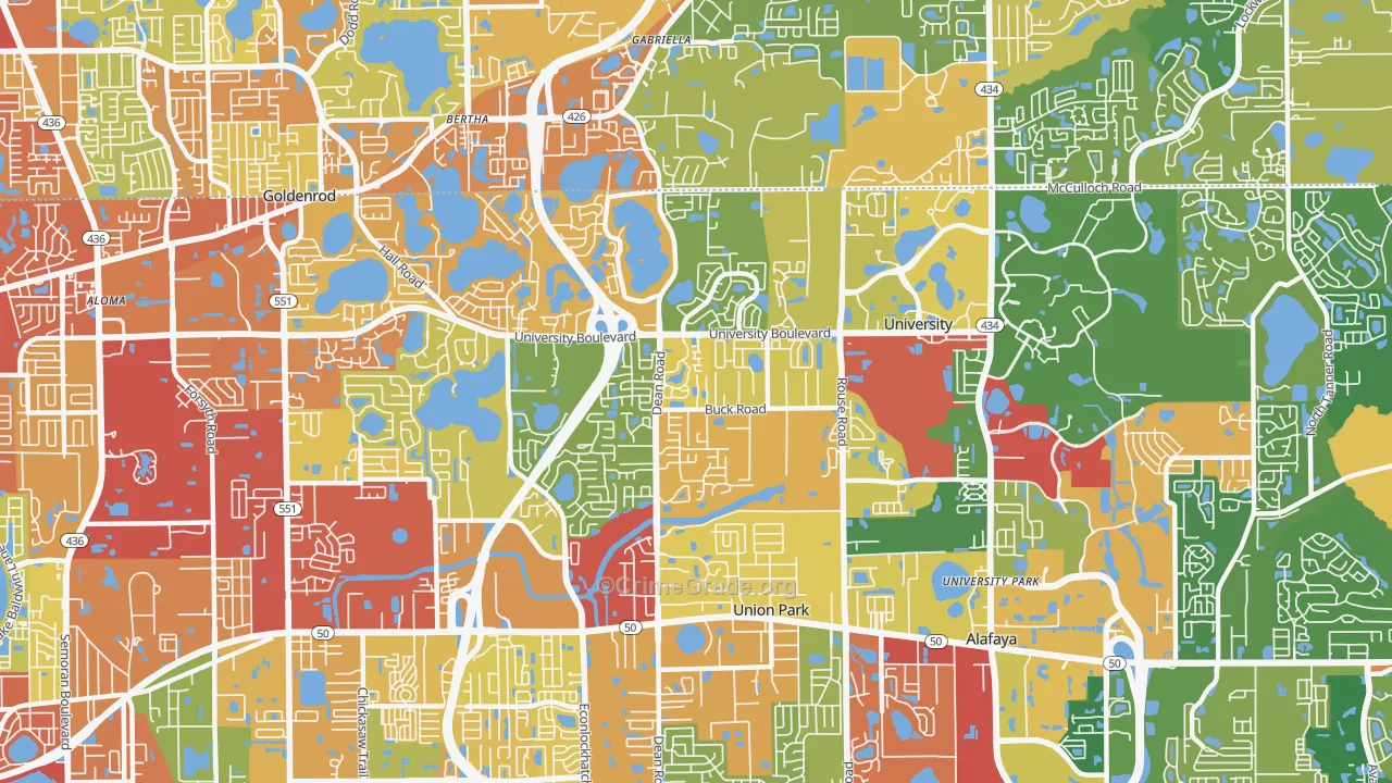32817, FL Map of Drug-Related Crime Rates