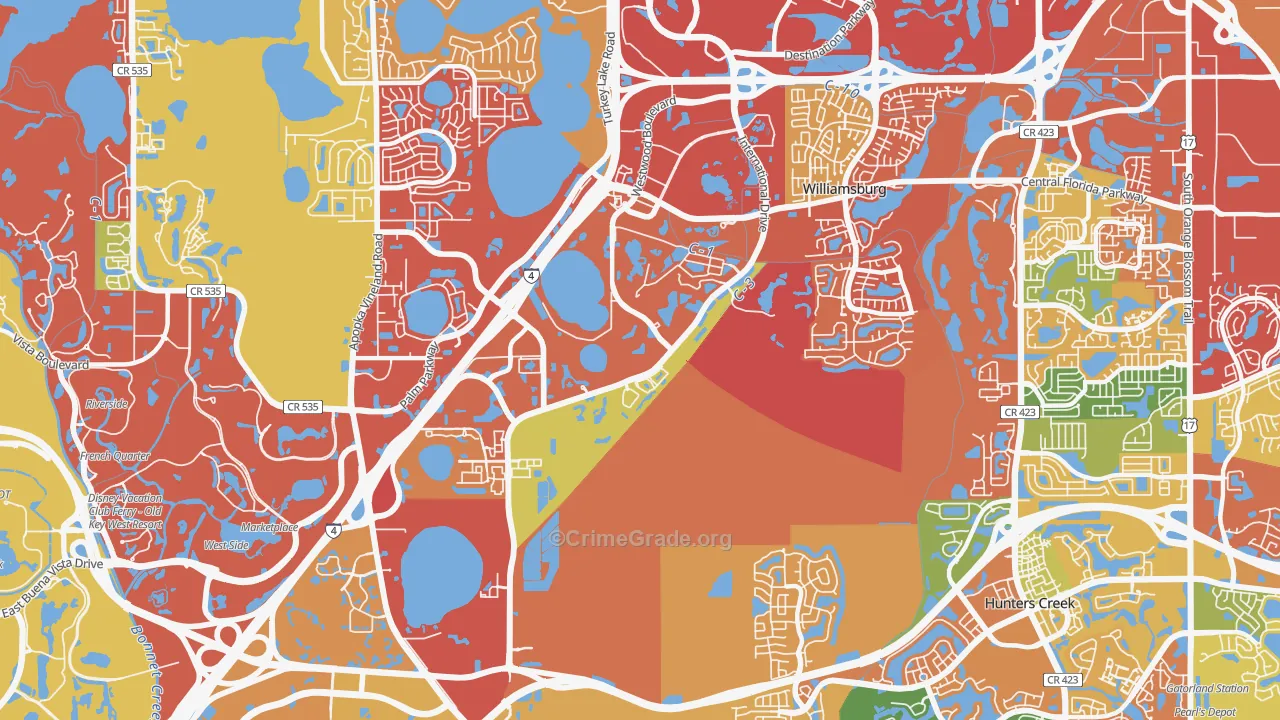 32821, FL Map of Drug-Related Crime Rates