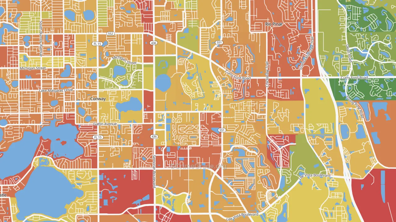 32822, FL Map of Drug-Related Crime Rates