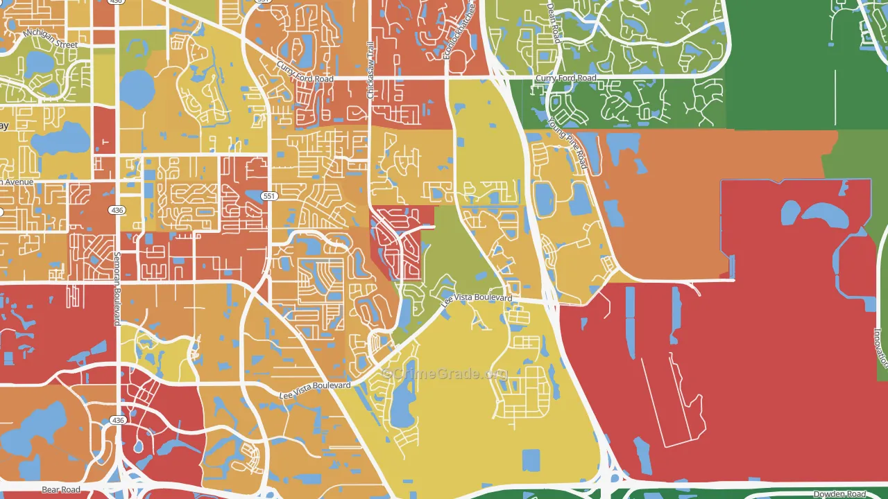 32829, FL Map of Drug-Related Crime Rates