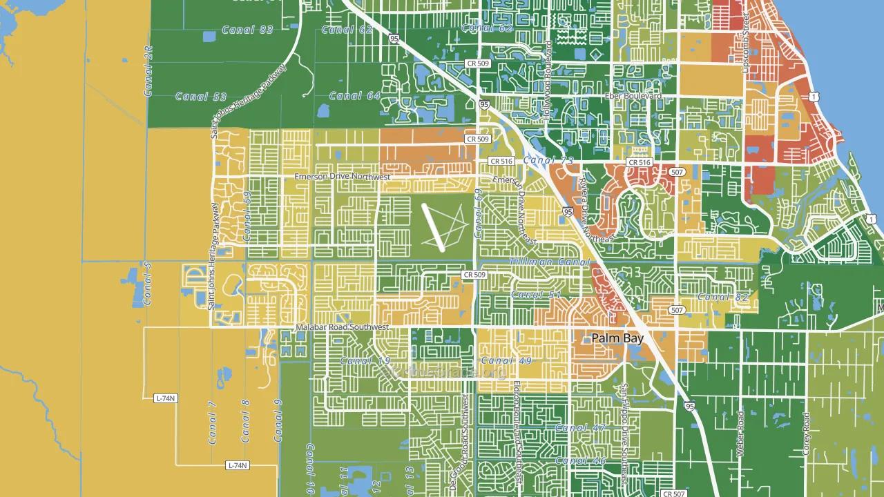 32907, FL Map of Drug-Related Crime Rates