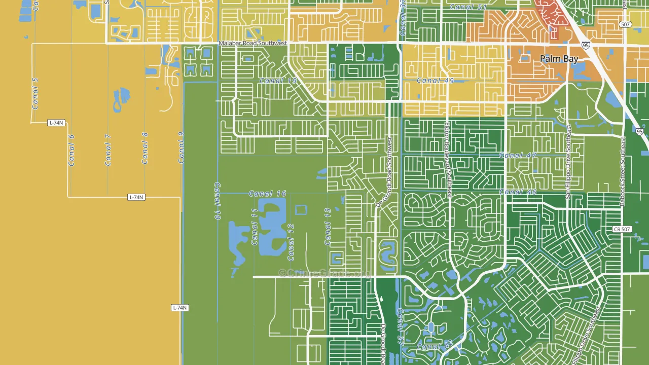 32908, FL Map of Drug-Related Crime Rates