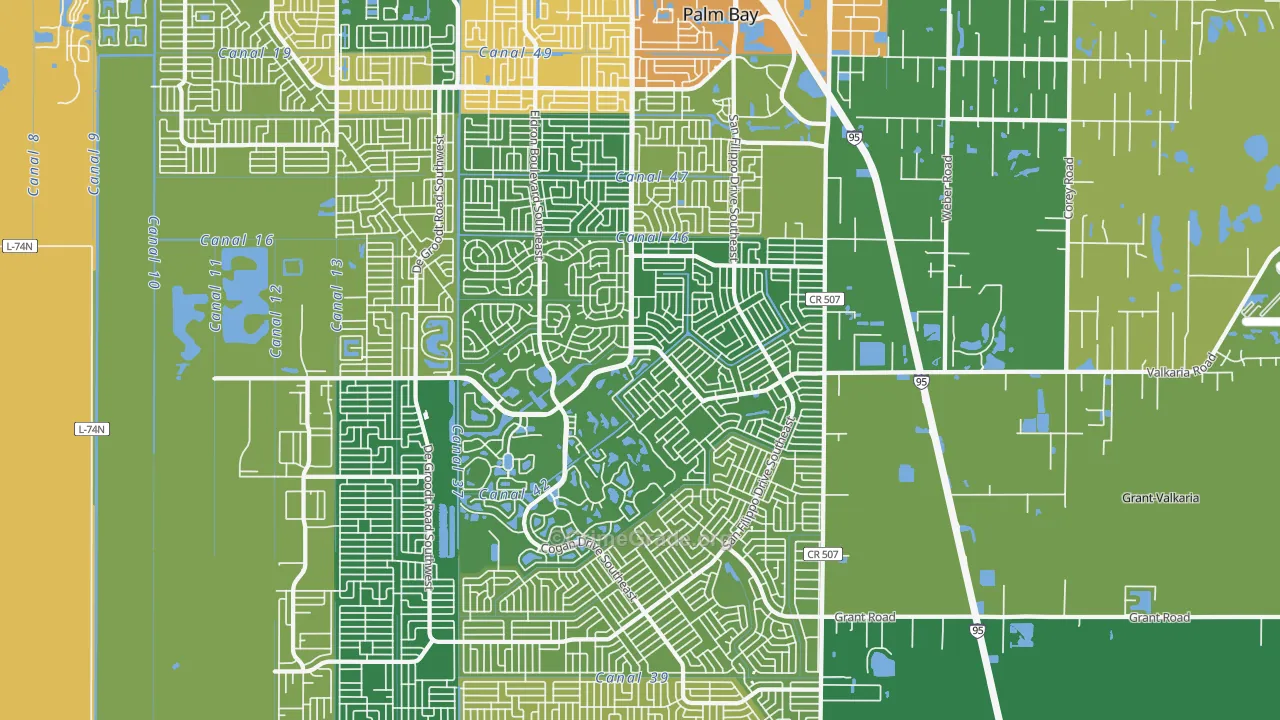32909, FL Map of Drug-Related Crime Rates