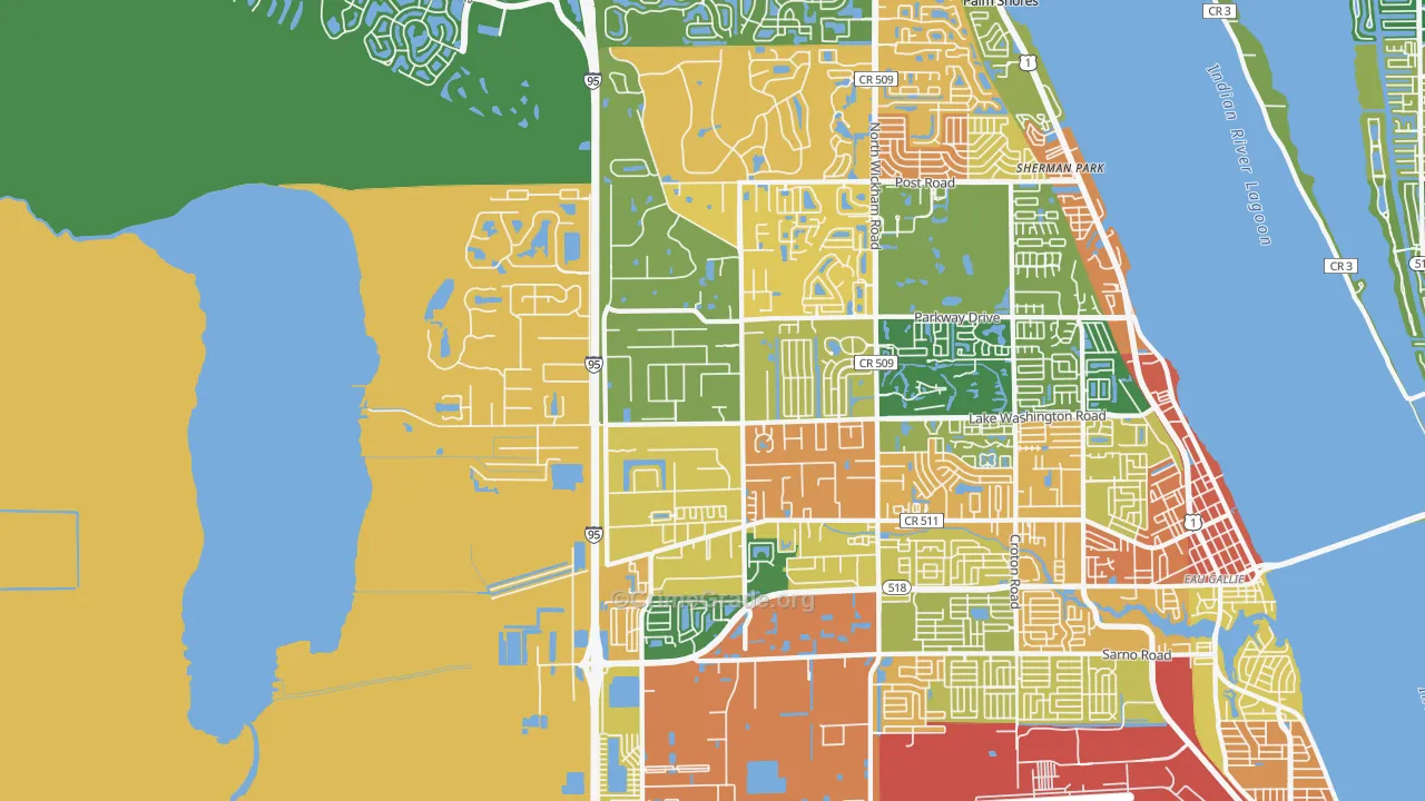 32934, FL Map of Drug-Related Crime Rates