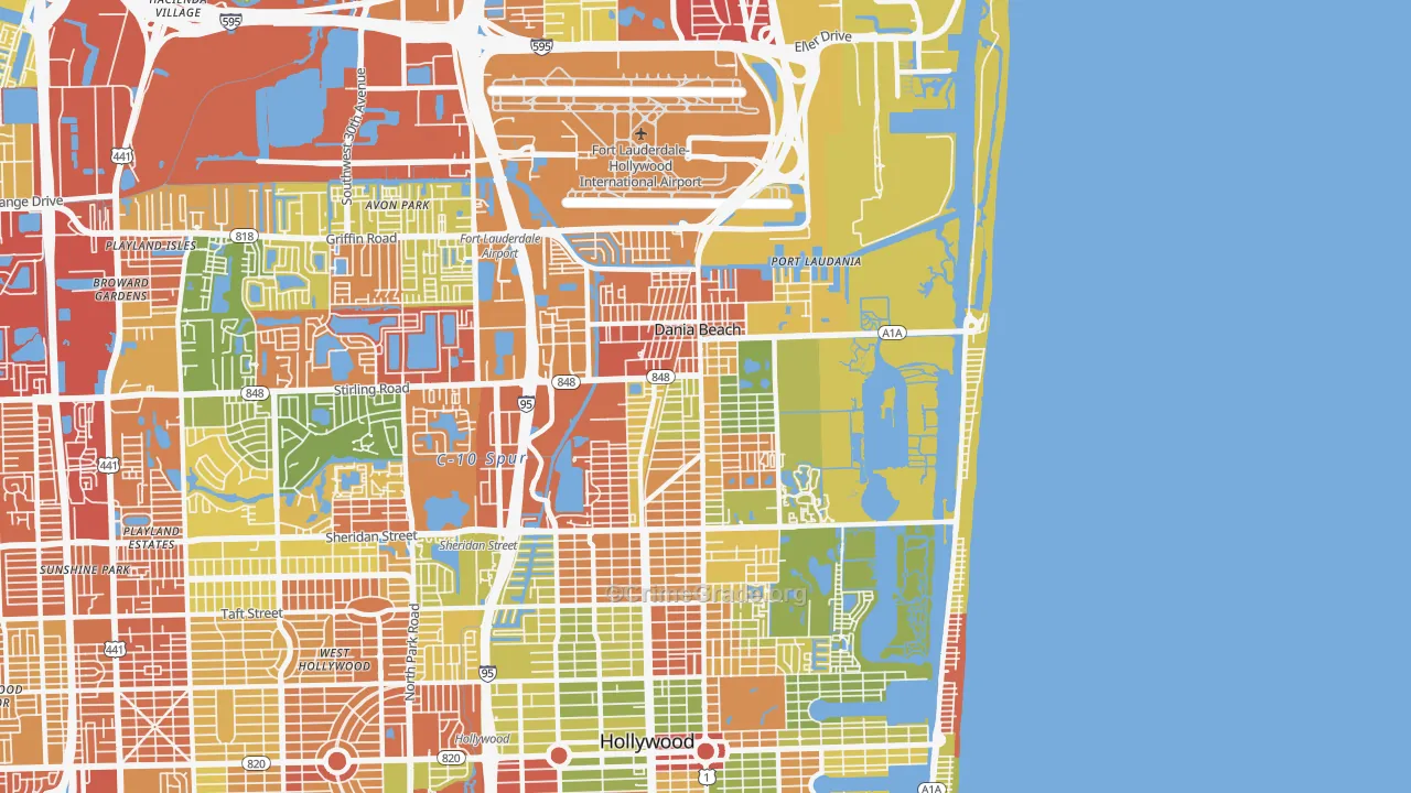 33004, FL Map of Drug-Related Crime Rates