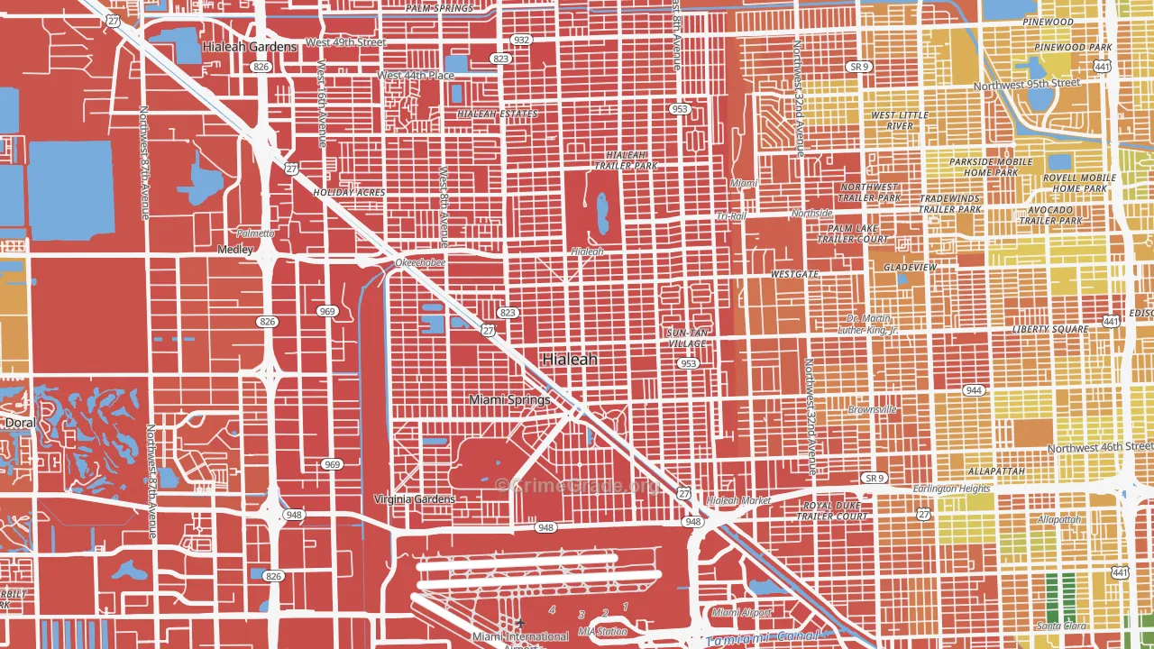33010, FL Map of Drug-Related Crime Rates