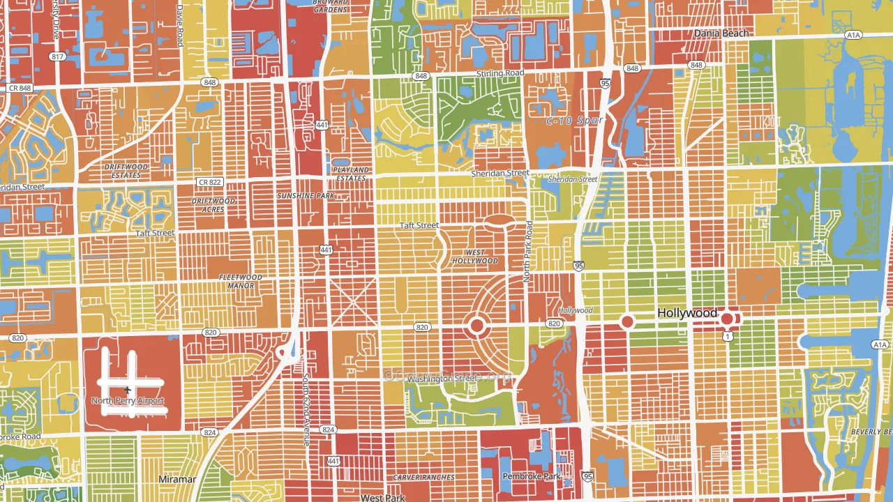 33021, FL Map of Drug-Related Crime Rates