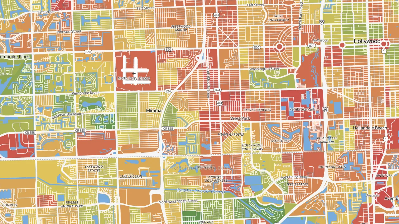 33023, FL Map of Drug-Related Crime Rates
