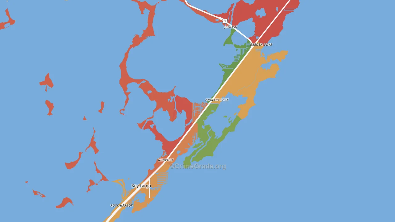 33037, FL Map of Drug-Related Crime Rates