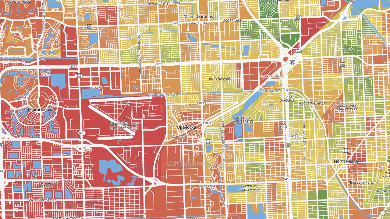 33054, FL Map of Drug-Related Crime Rates