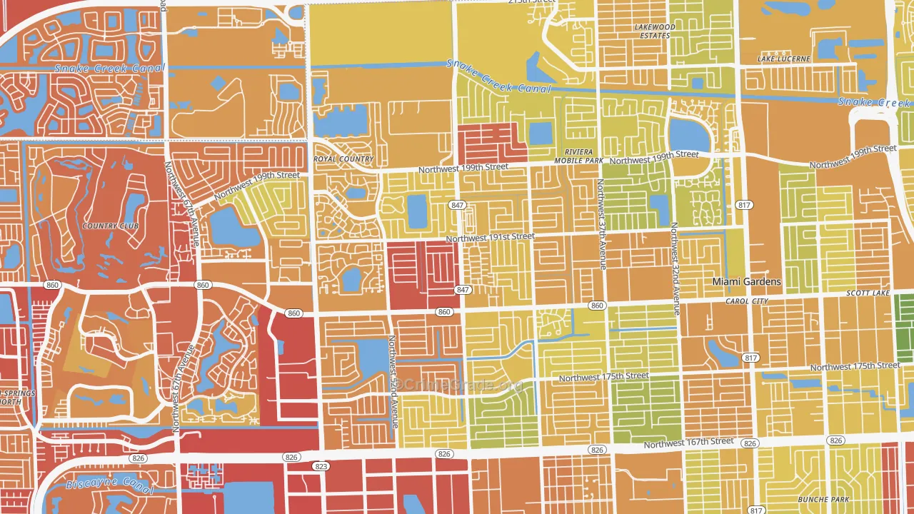 33055, FL Map of Drug-Related Crime Rates