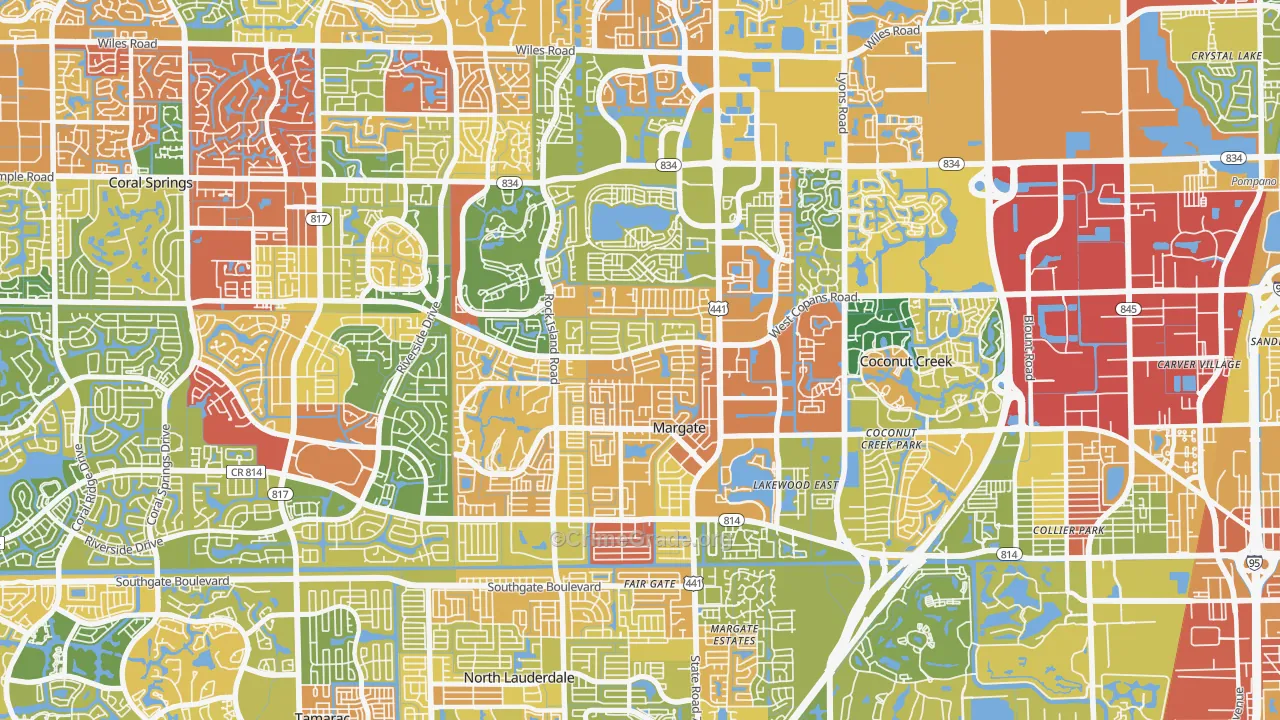 33063, FL Map of Drug-Related Crime Rates
