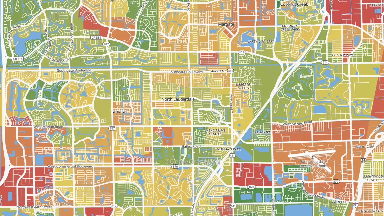 33068, FL Map of Drug-Related Crime Rates