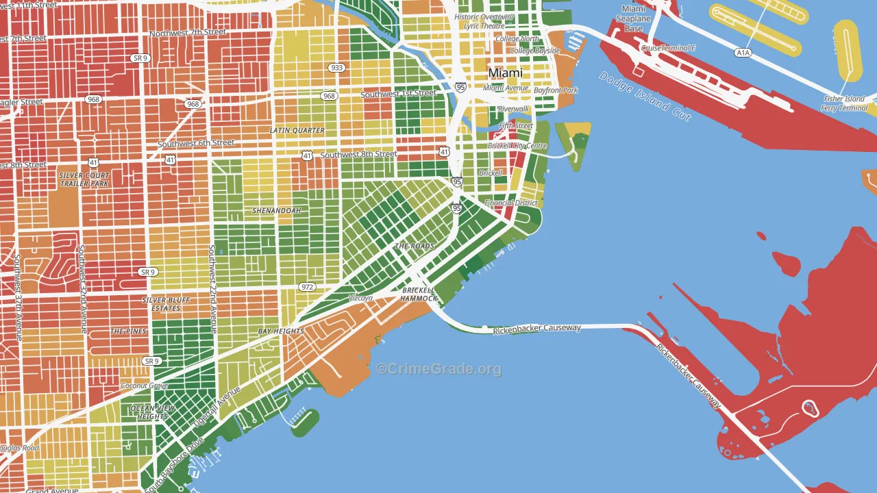 33129, FL Map of Drug-Related Crime Rates