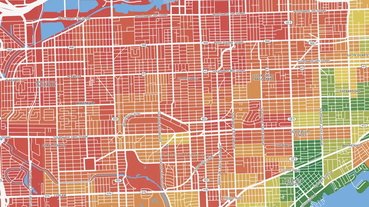 33134, FL Map of Drug-Related Crime Rates