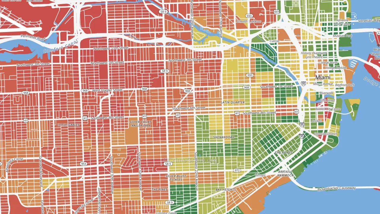 33135, FL Map of Drug-Related Crime Rates