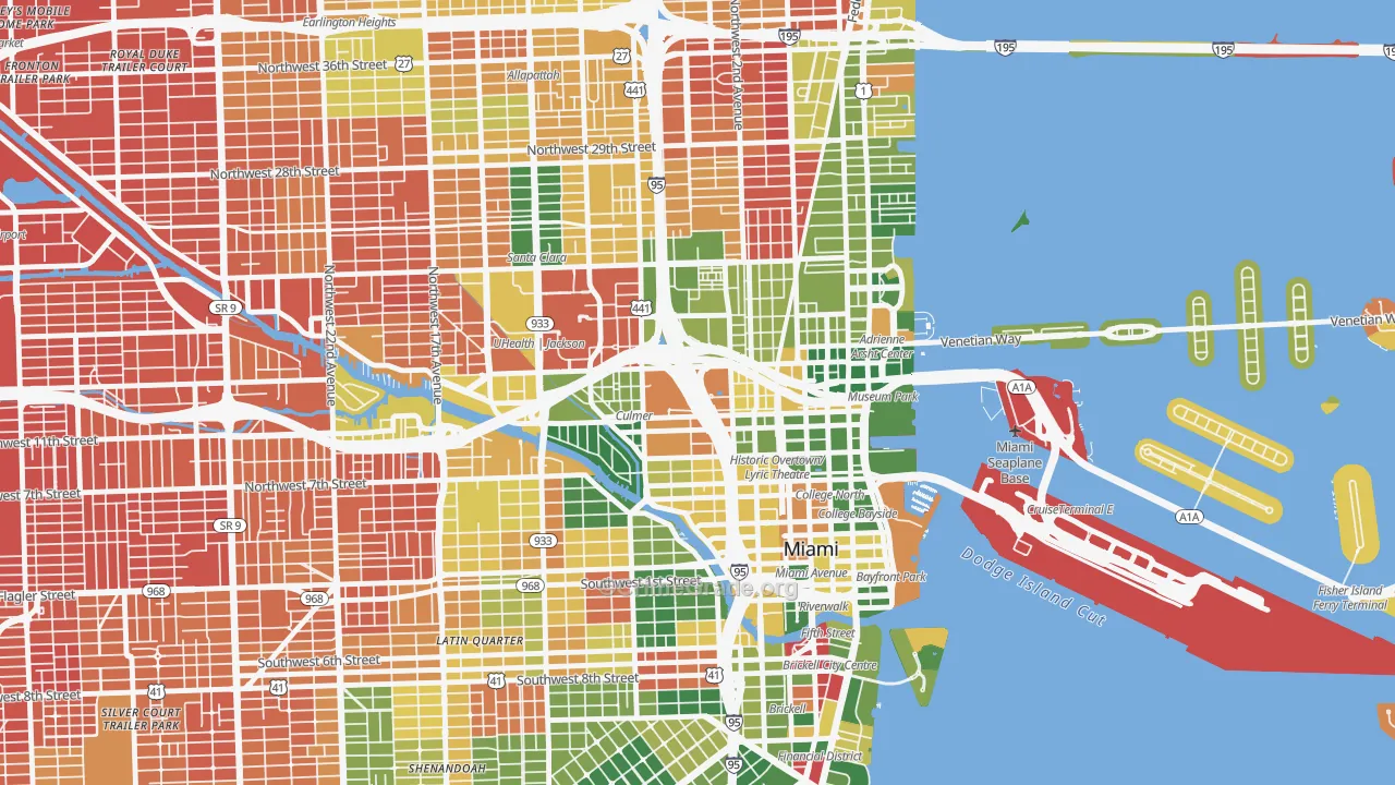 33136, FL Map of Drug-Related Crime Rates