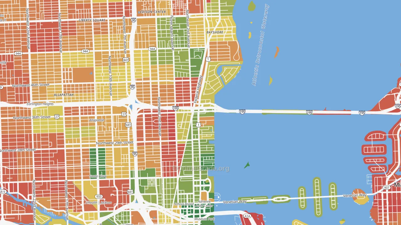 33137, FL Map of Drug-Related Crime Rates
