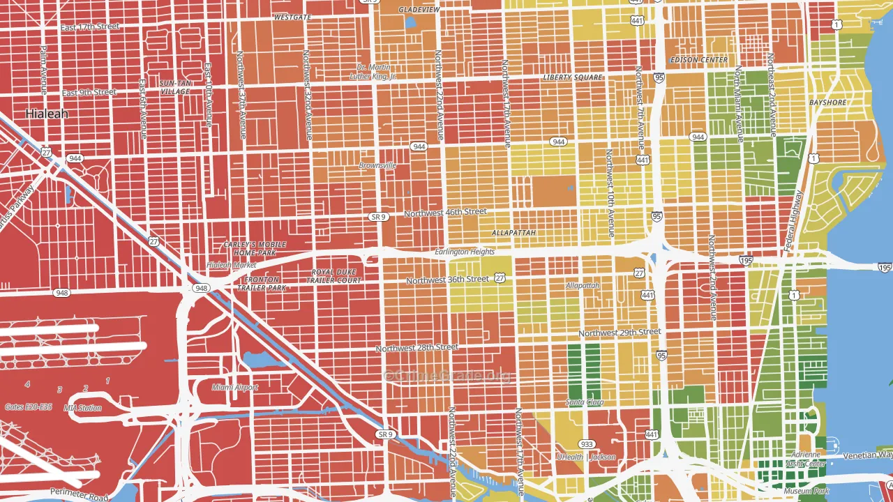 33142, FL Map of Drug-Related Crime Rates