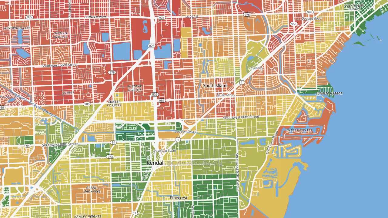 33143, FL Map of Drug-Related Crime Rates