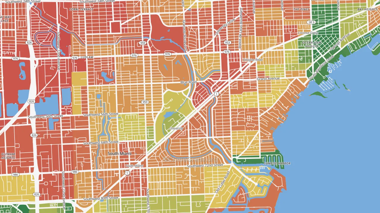 33146, FL Map of Drug-Related Crime Rates