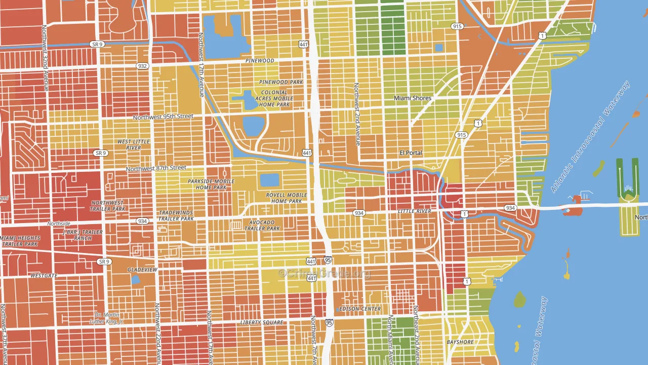33150, FL Map of Drug-Related Crime Rates