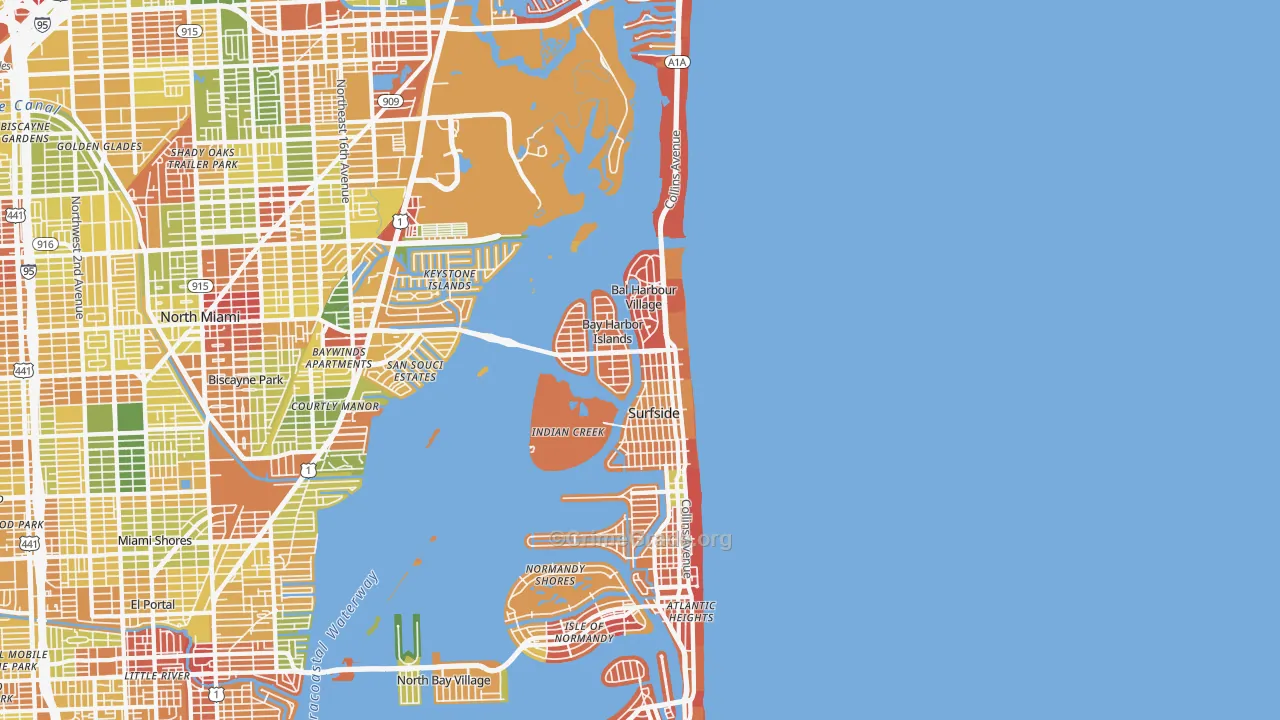 33154, FL Map of Drug-Related Crime Rates