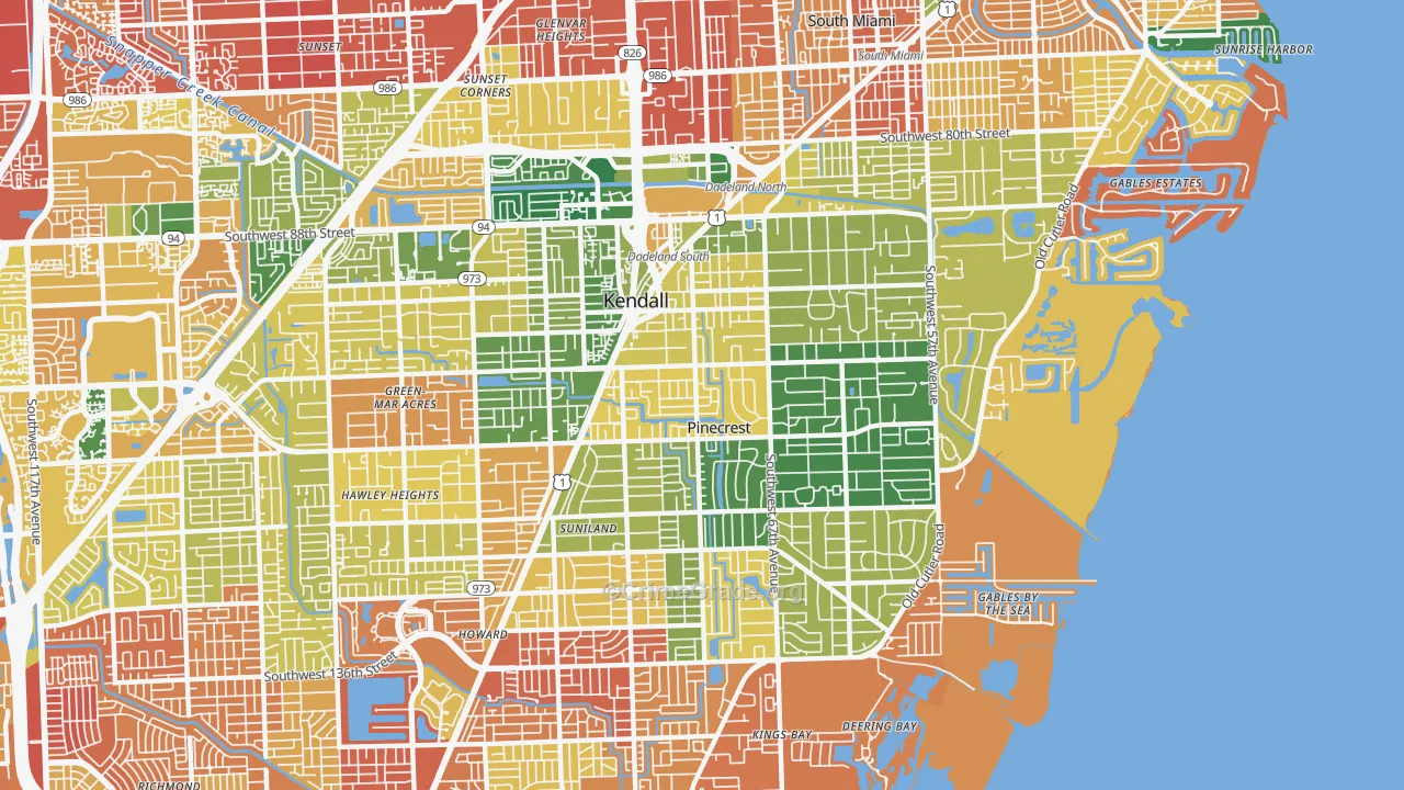 33156, FL Map of Drug-Related Crime Rates