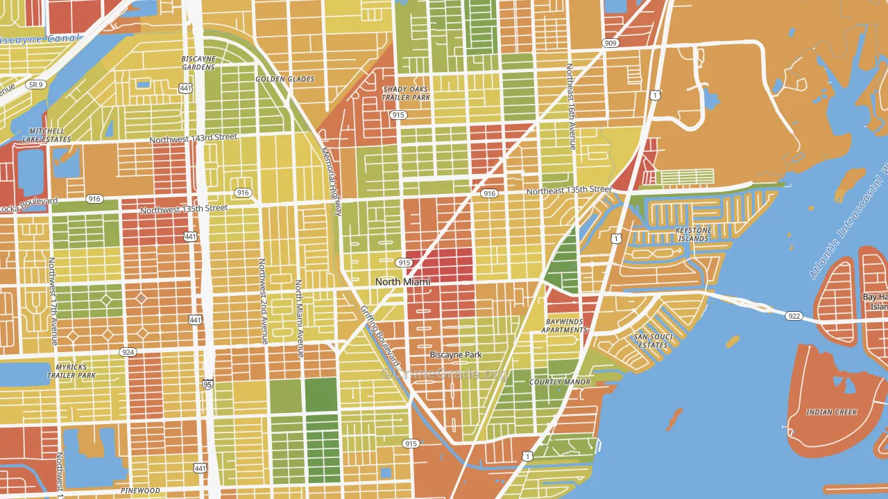 33161, FL Map of Drug-Related Crime Rates