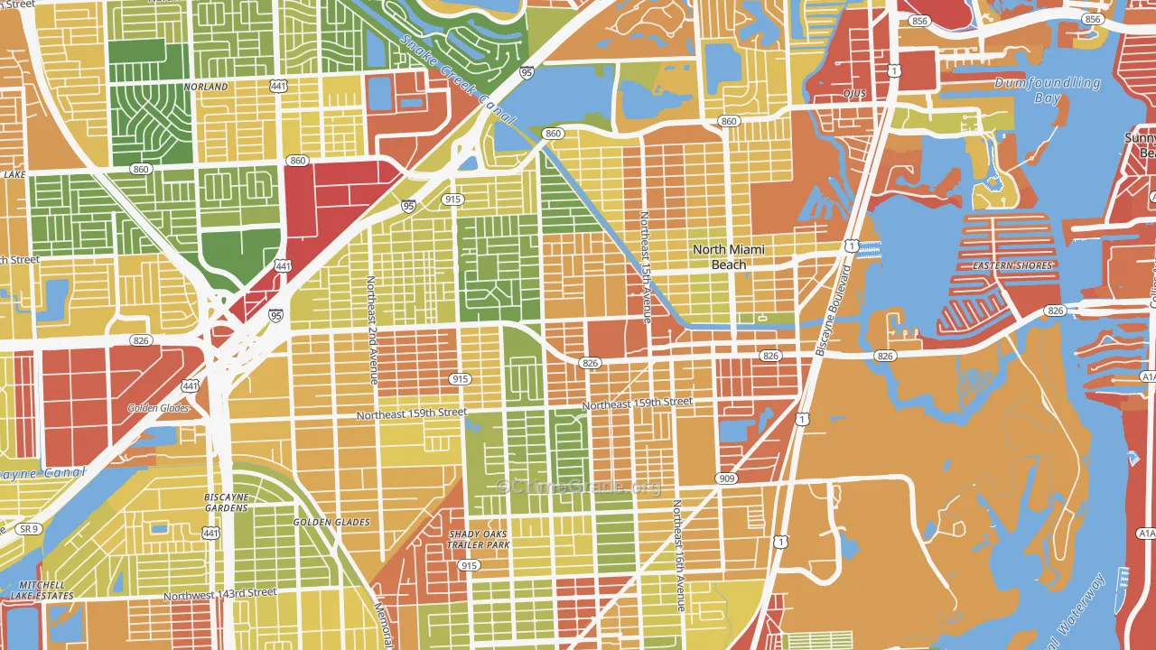 33162, FL Map of Drug-Related Crime Rates