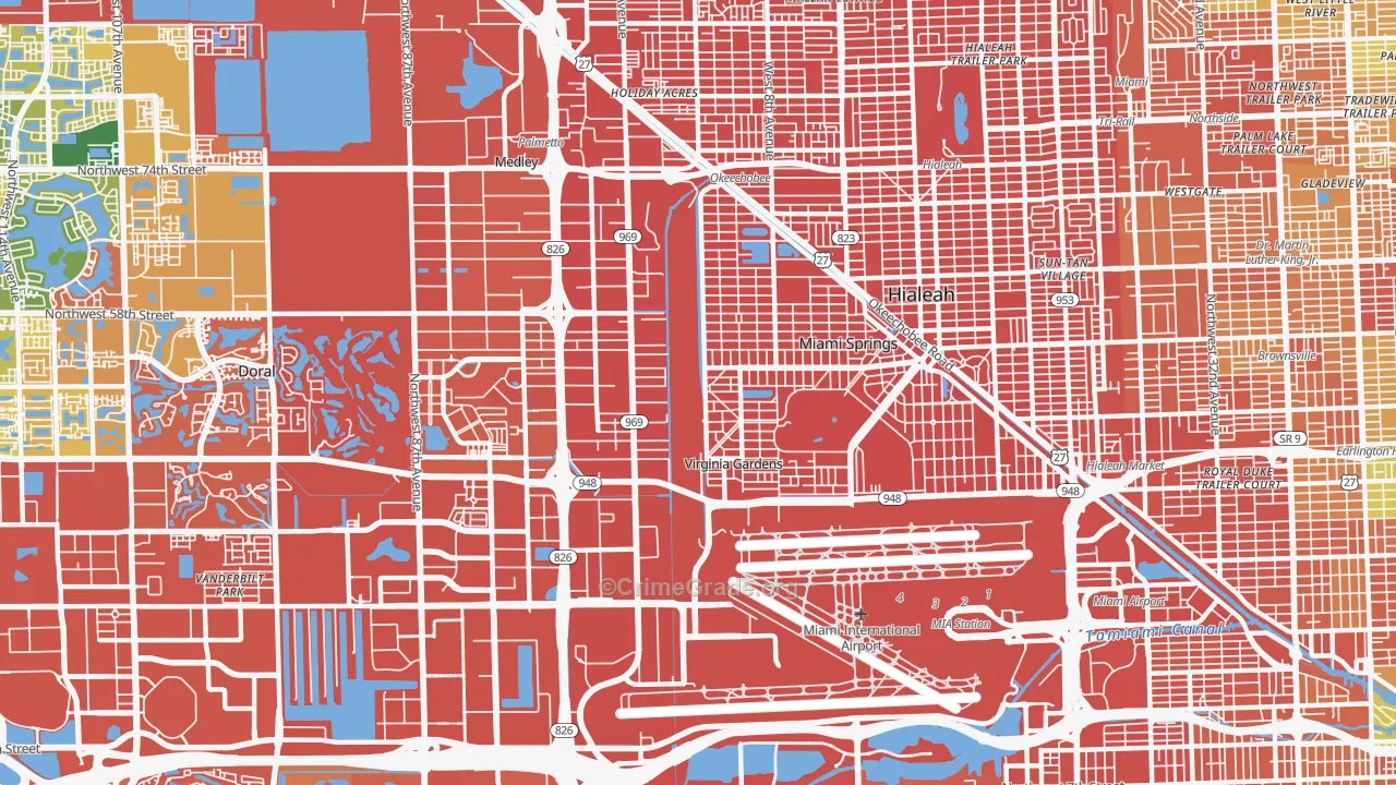 33166, FL Map of Drug-Related Crime Rates