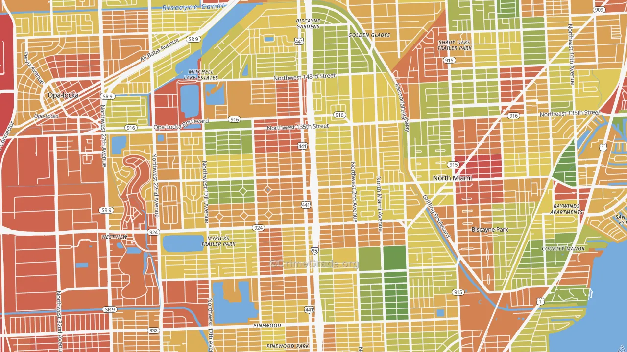 33168, FL Map of Drug-Related Crime Rates