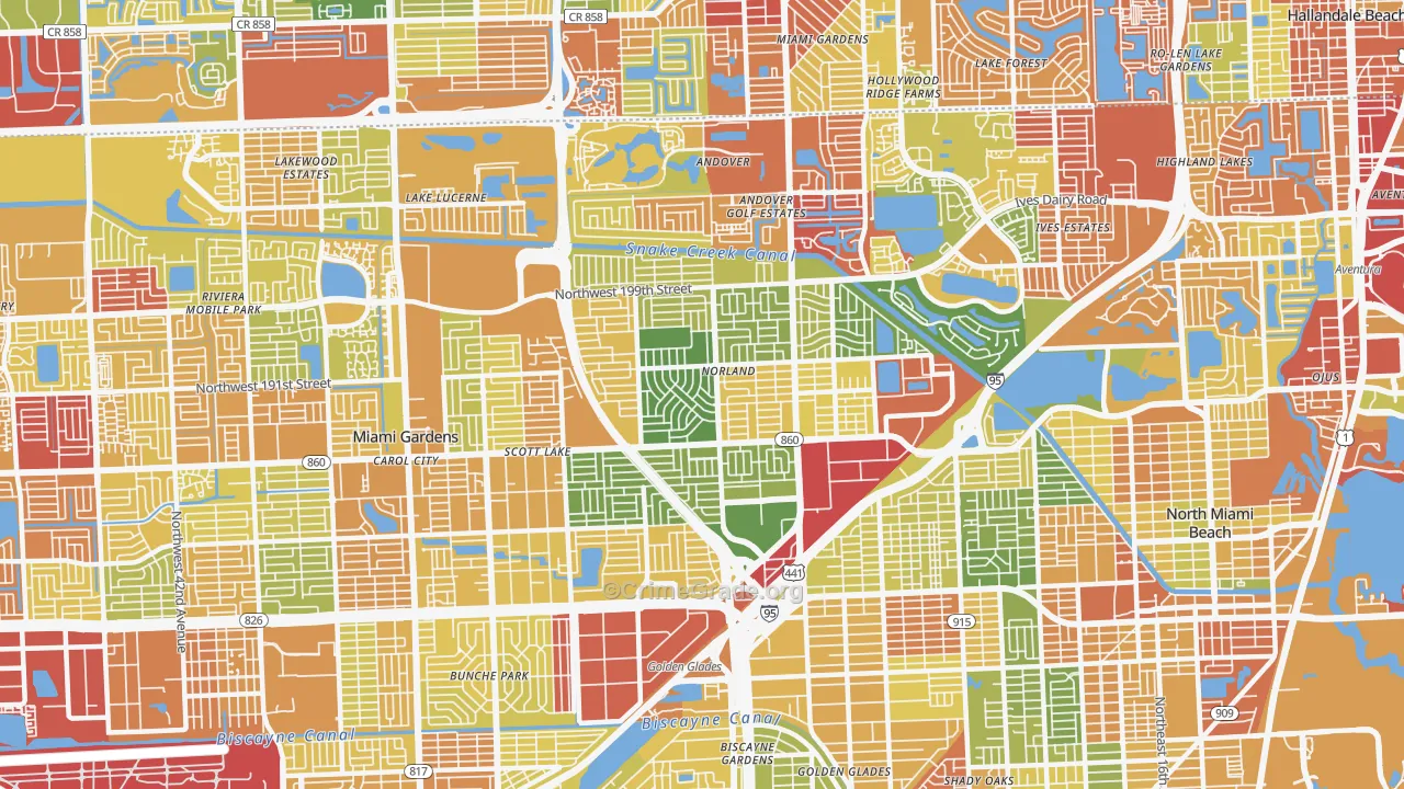 33169, FL Map of Drug-Related Crime Rates